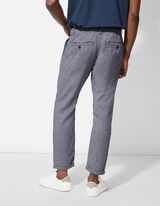 Chinohose - Leinen-Optik - dunkelblau