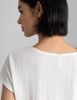 Maglia blusata - Scollo a V - bianco