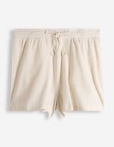 Pyjama Set aus Shirt und Shorts - Waffelstruktur - wei&szlig;