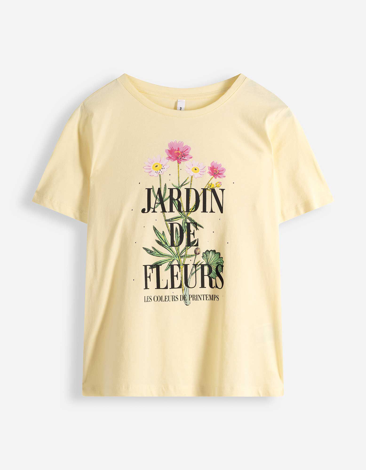 T-Shirt - Ziersteine - hellgelb