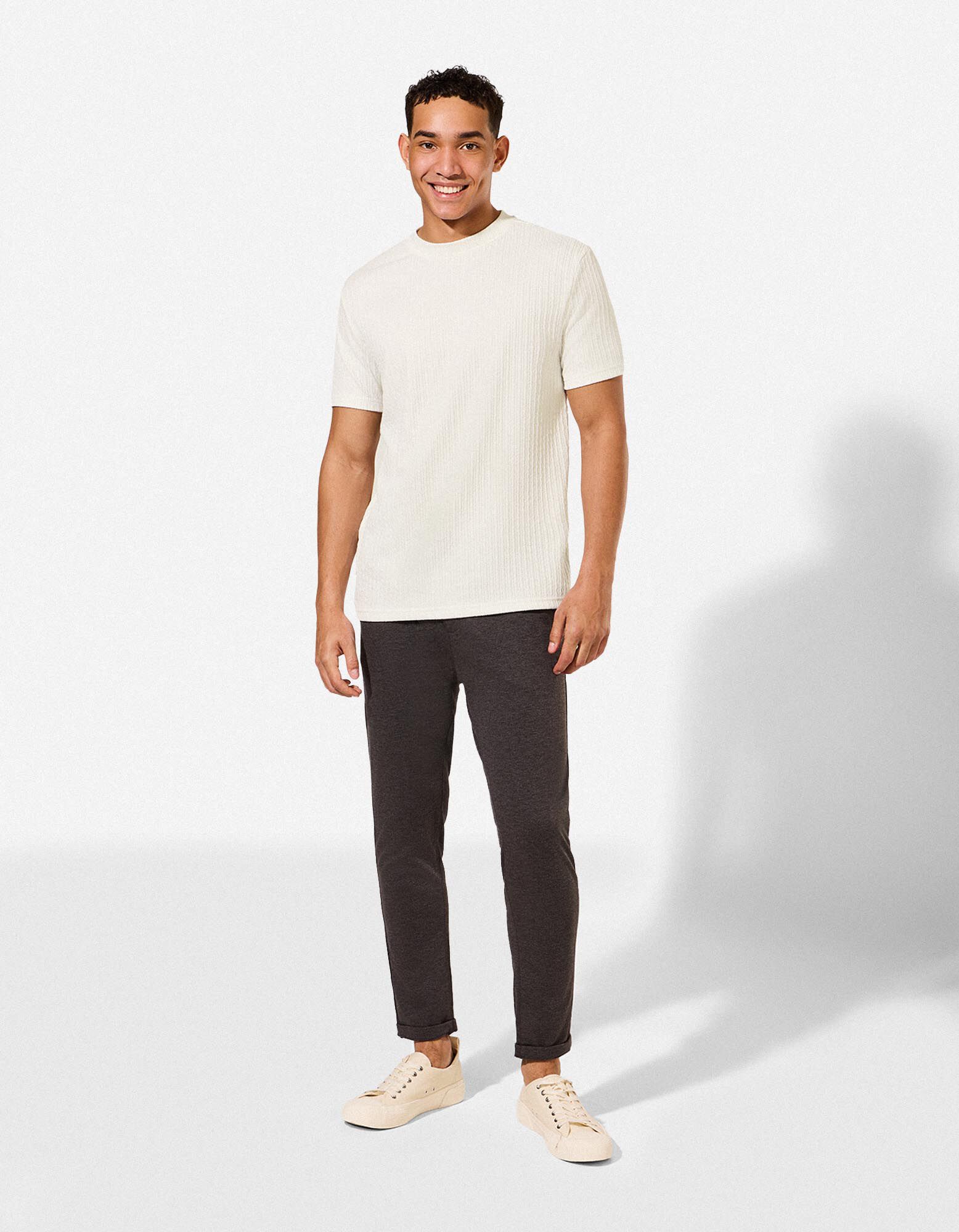 T-Shirt - einfarbig - Wei&szlig;