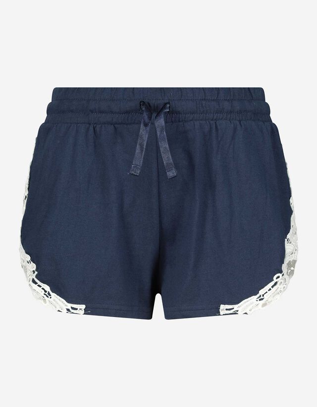 Pantaloncini da pigiama - Pizzo a uncinetto - blu scuro
