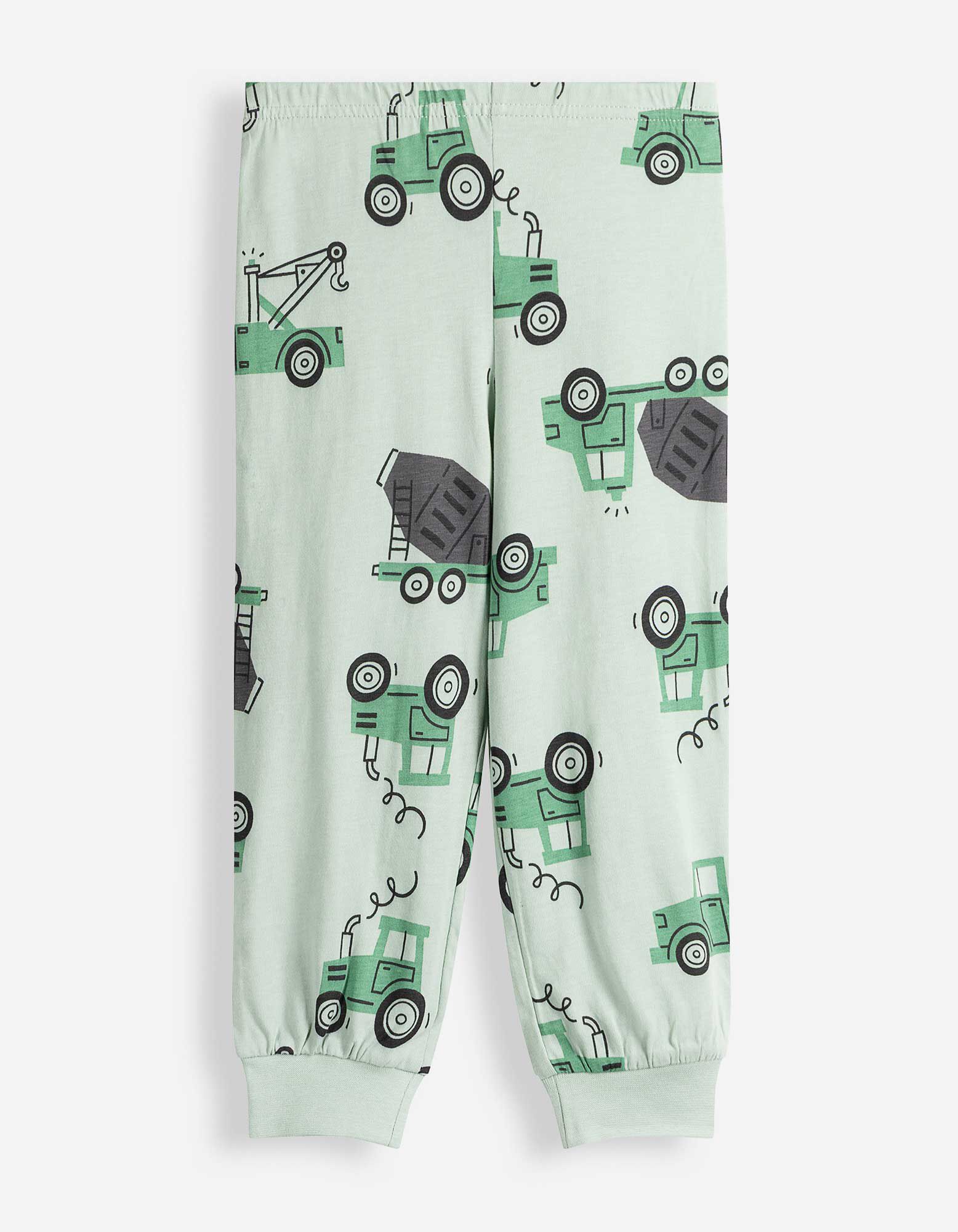 Pyjama Set aus Shirt und Hose - Allover-Muster - Dunkelgr&uuml;n
