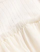 Kleid - Pointelle - wei&szlig;