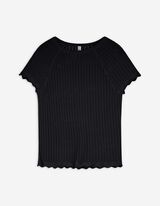 Strickshirt - einfarbig - schwarz