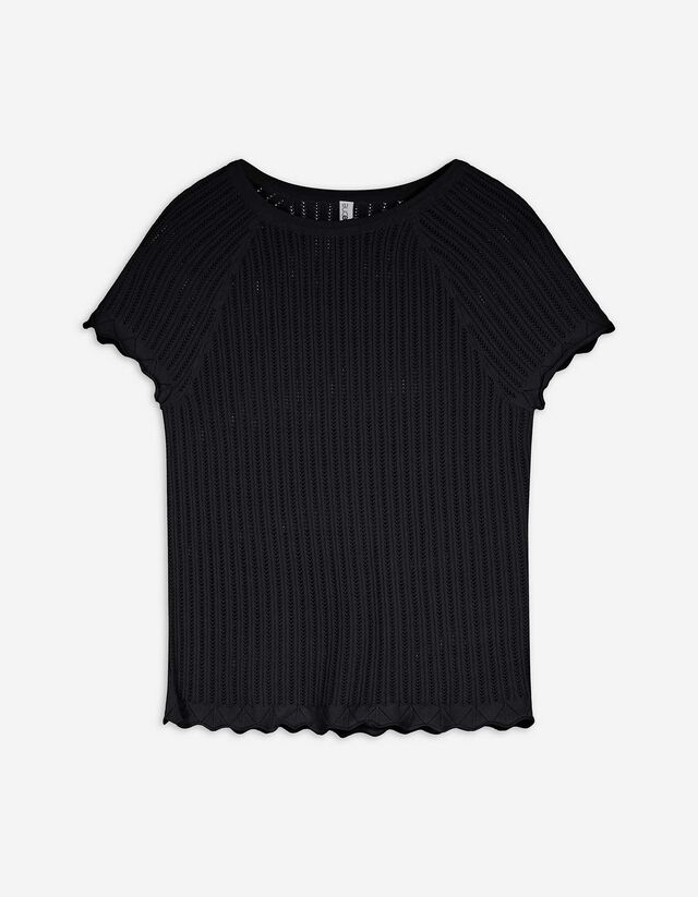 Strickshirt - einfarbig - schwarz