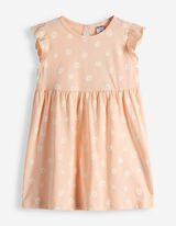 Kleid in A-Linie - Allover-Print - Orange