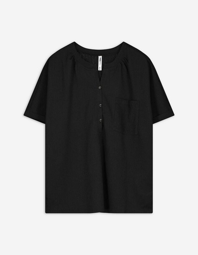 Blusenshirt - einfarbig - schwarz
