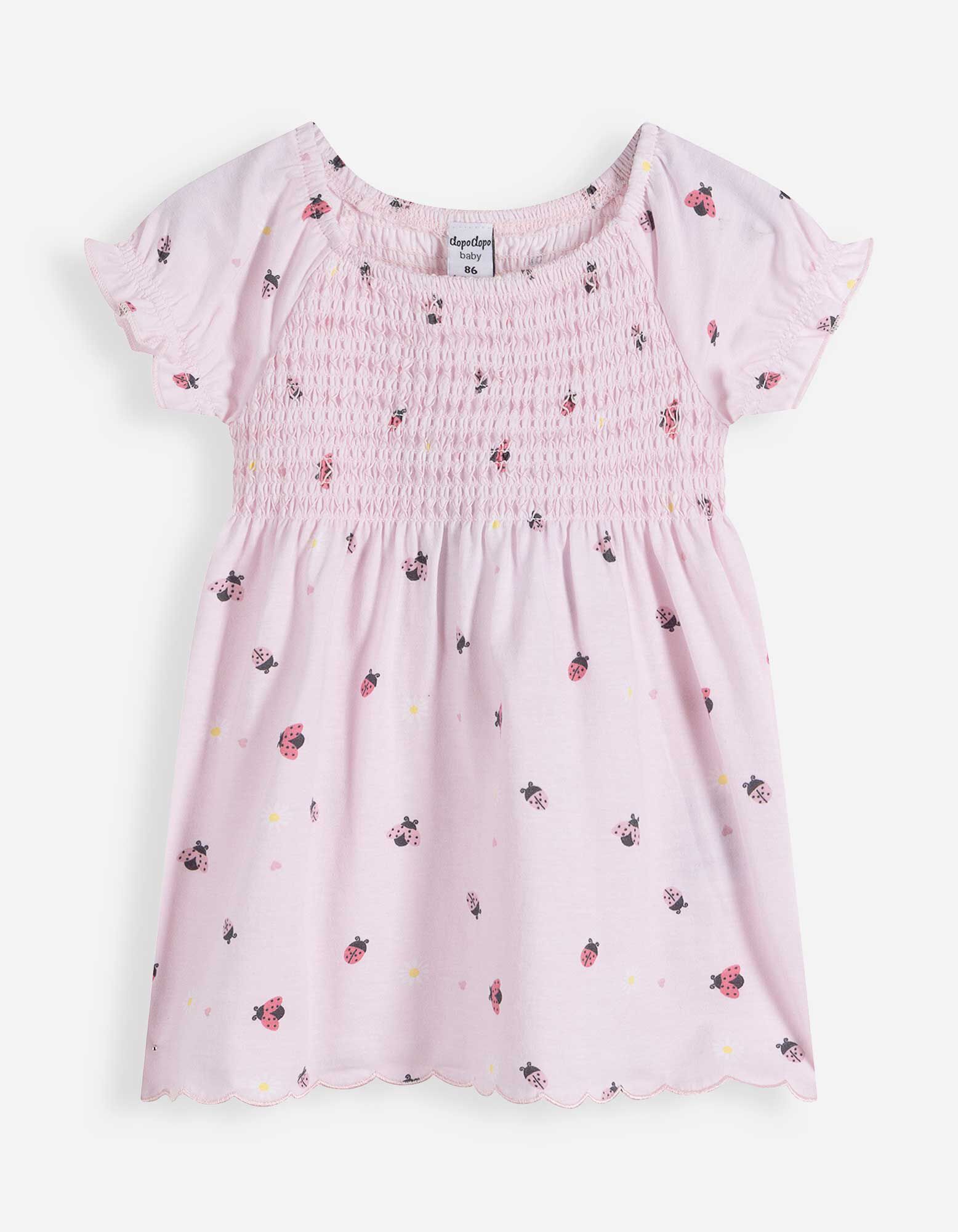 Ensemble robe et leggings - Passementerie en dentelle - ros&eacute; tendre 