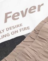 Komplet pidžame od majice i kratkih hlača - stražnji ispis - broncana