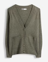 Strickjacke - Aufgesetze Taschen - Khaki