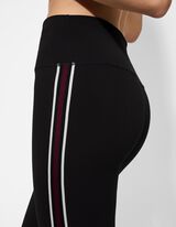 Leggings - Galonstreifen - schwarz