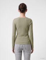 T-shirt &agrave; manches longues - Boutons d&eacute;coratifs - khaki