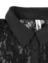 Bluză cu mânecă lungă - Dantelă - Negru