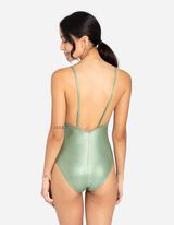 Jednodílné plavky - Recyklovaný polyester - zelena