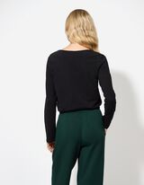 T-shirt - Opstaande kraag - zwart