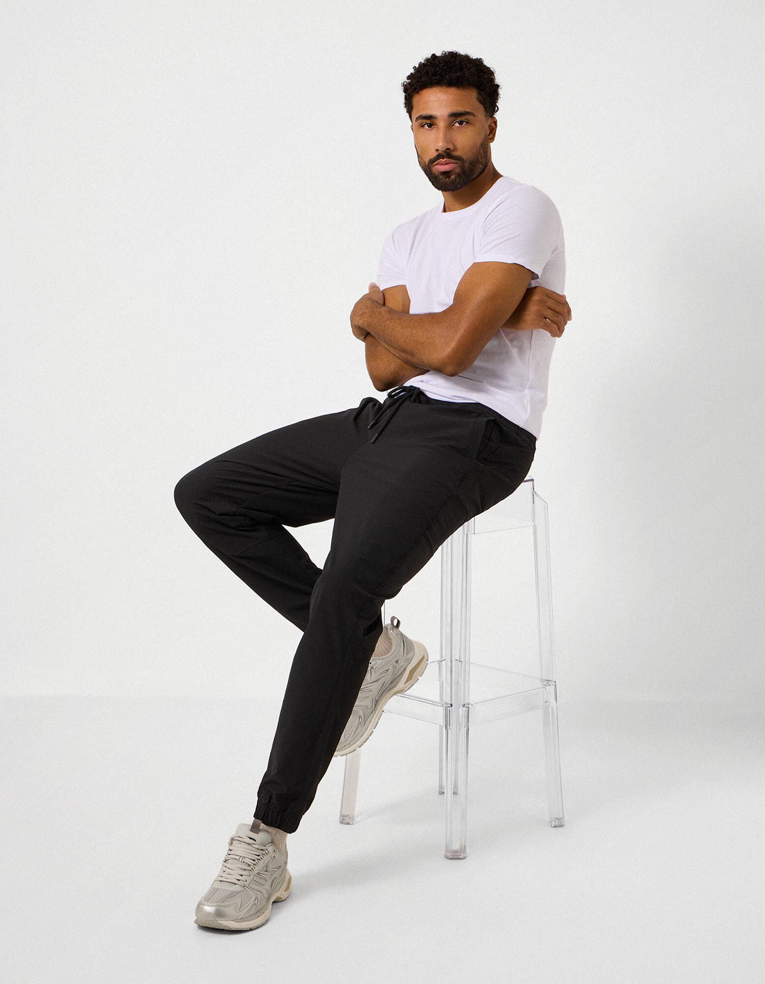 Pantalon cargo - Cordon de serrage - noir