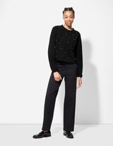 Maglia - Perle decorative - nero