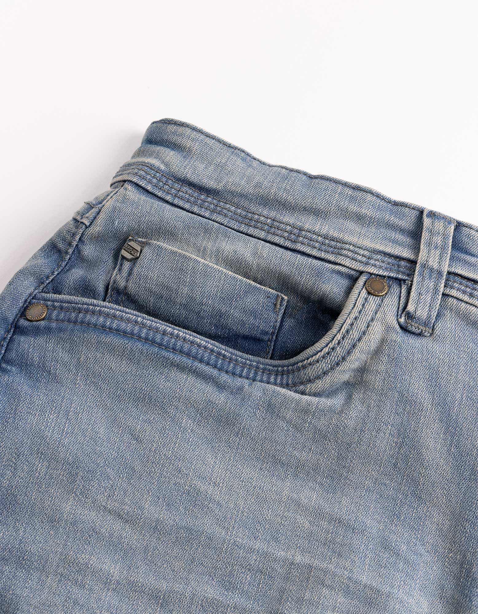 Jeansshorts - Wascheffekte - Hellblau