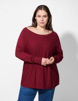 Pullover - Fledermausärmel - dunkelrot