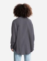 Bluză cu mânecă lungă - Muselină - Gri inchis