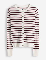 Cardigan - Patte de boutonnage - Rouge fonc&eacute;