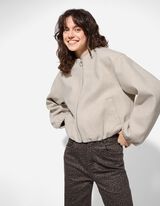 Jacke - Cropped - beige