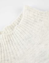 Strickpullover - Mockneck - weiß