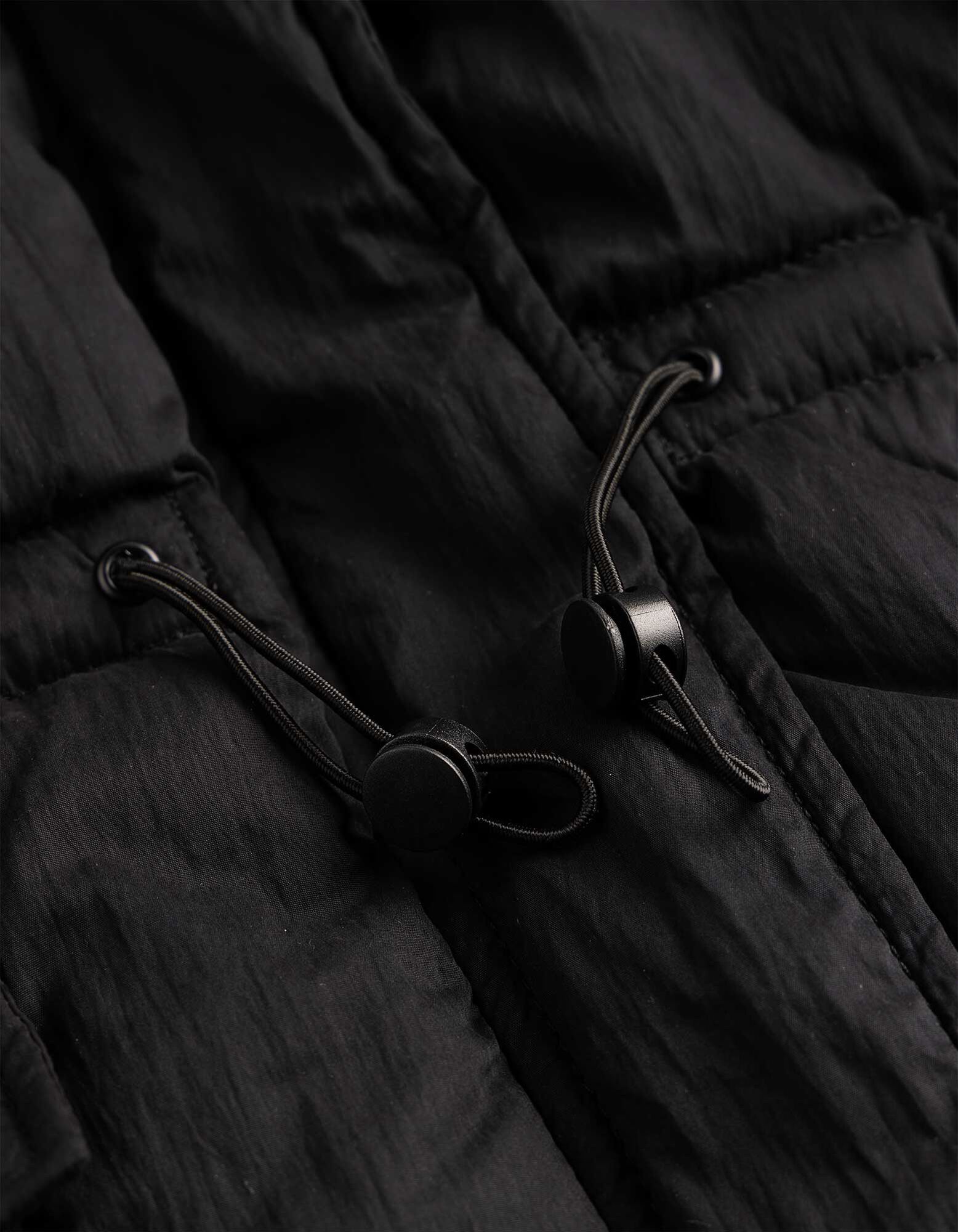 Steppjacke - Fronttasche - Schwarz