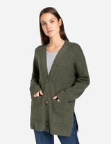 Kardigan - Rukavi sa fiksnim manžetnama - tamno-zelena