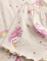 Pyjama set van shirt en shorts - Motief all-over - wit