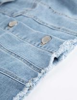 Teksajakk - l&uuml;hendatud - helesinine