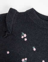 Maglione - Ricami - grigio scuro