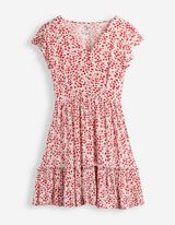 Kleid - Allover-Print - Off-White