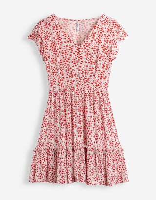 Kleid - Allover-Print - Off-White