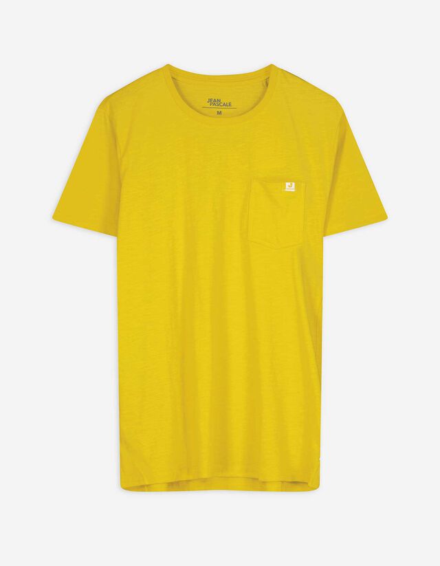 T-Shirt - Brusttasche - gelb