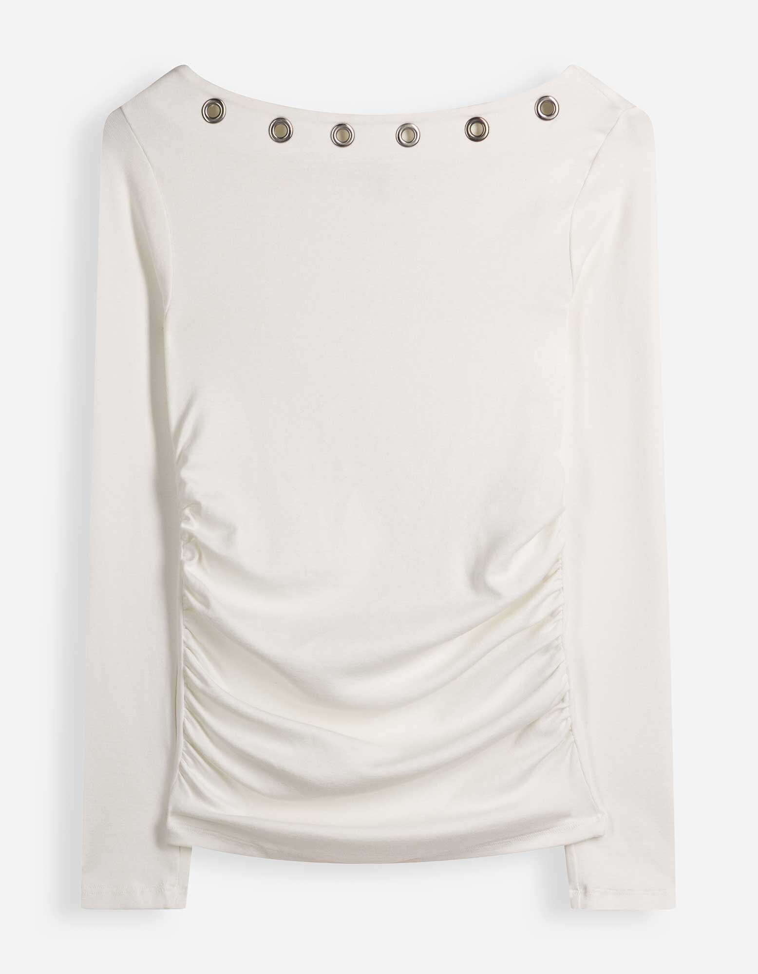 Langarmshirt - Nietenbesatz - Off-White