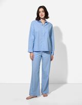 Komplet pidžame od majice i hlača - tkana tkanina - bijela