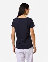 T-Shirt - Glitzerprint - Dunkelblau