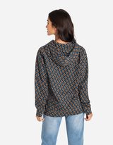 Pulover s kapuco - Geometrijski vzorec - bez