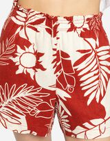 Pantaloncini - Misto lino - rosso scuro