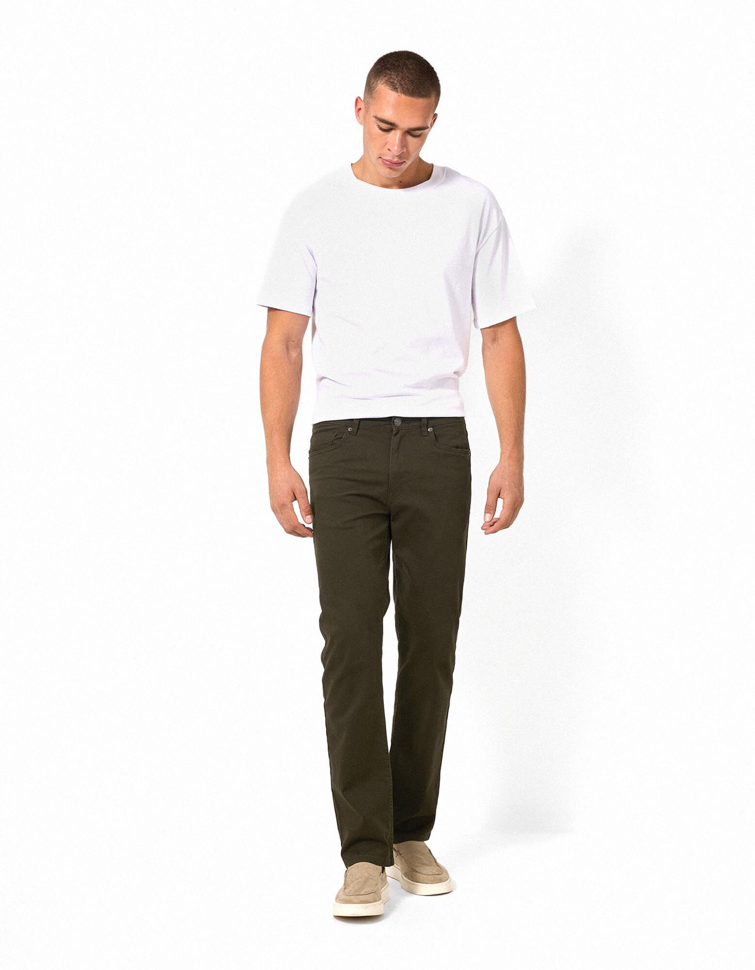 Hose - Straight Fit - Khaki