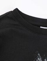 Langarmshirt - Frontprint - schwarz