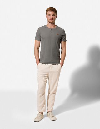 Hose - Leinen-Mix - wei&szlig;