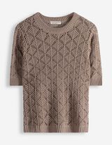 Pulovr - K&aacute;rovan&yacute; vzor - svetle hneda