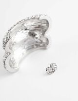 Ohrringe - Ziersteine - silberfarben