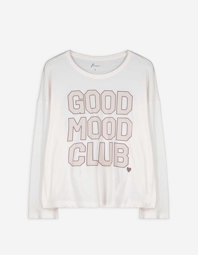 Top pijama - Imprimeu - Alb