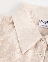 bluzka koszulowa - Szyfon - bialy