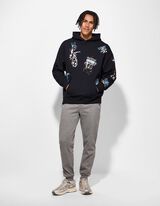 Sweatshirt - Allover-Print - dunkelgrau