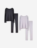 Pyjama Set aus Langarmshirt und Hose  - 2er-Pack - bronzefarben